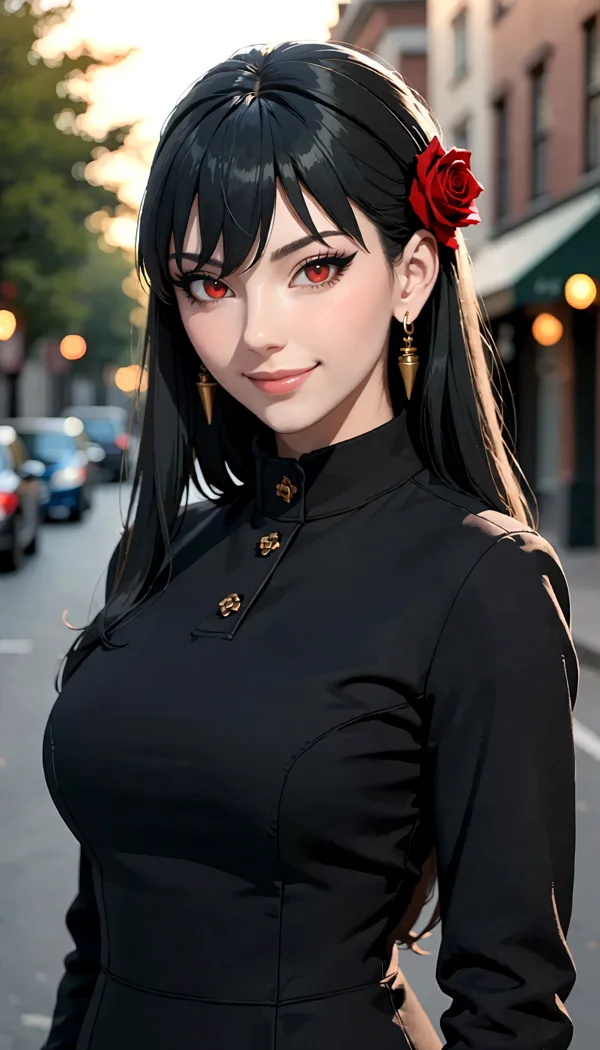 Yor Forger from Spy x Family, AI fan art portrait